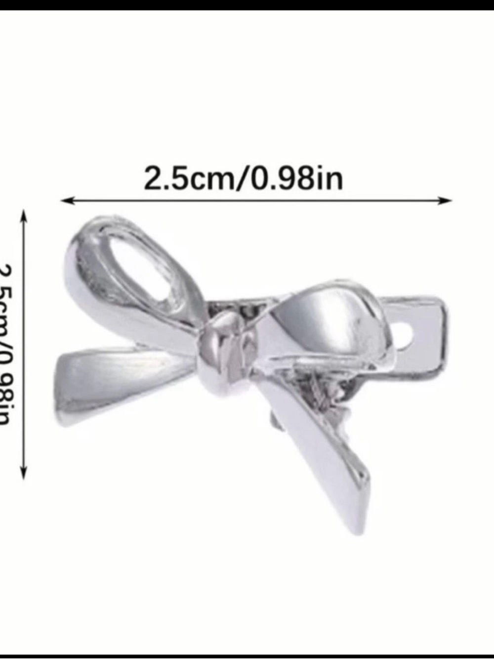 Silver Bow Hair Clips - Set of 5 for Women Accessories - Picture 3 of 3